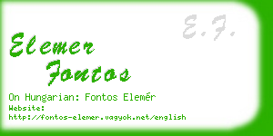 elemer fontos business card
